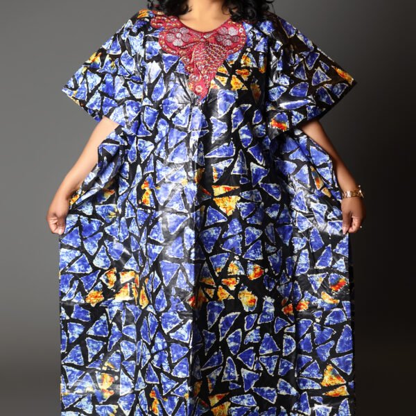 Women Blue&Yellow Kampala VIP Boubou
