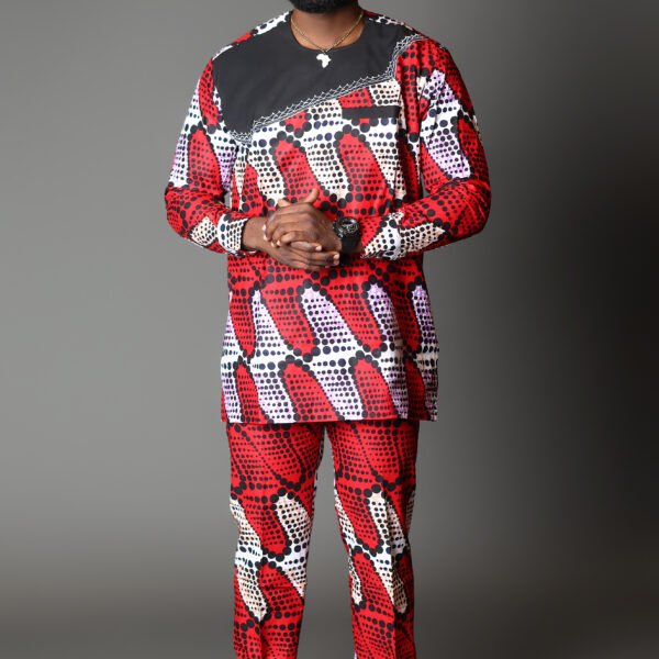 Men Red Super Wax Vlisco
