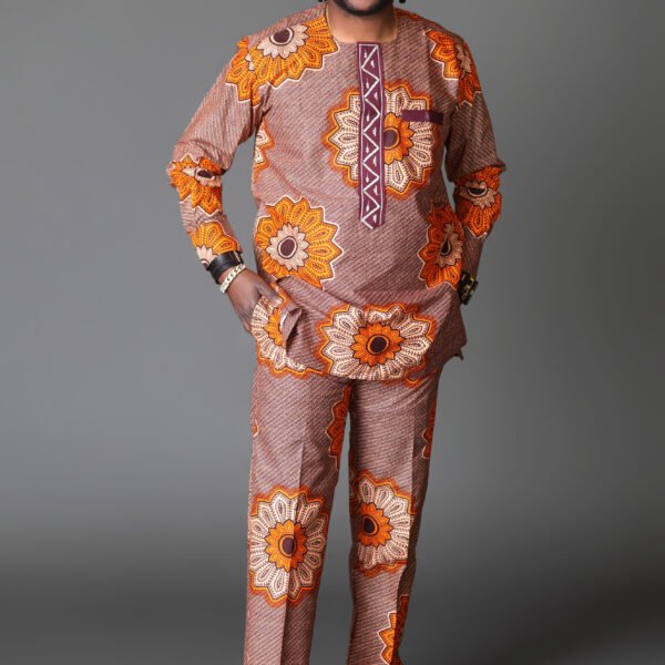 Men Orange Super Wax Vlisco